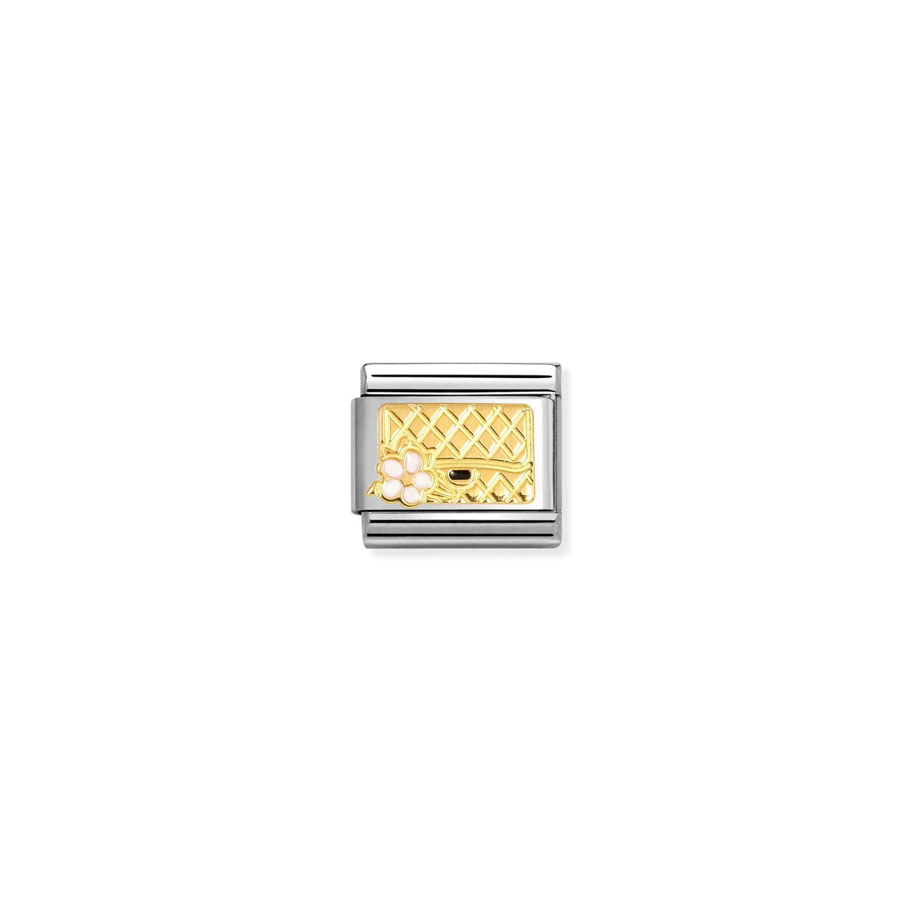 Composable Classic Link 030272/94 Bag With Flower In 18K Gold & Enamel