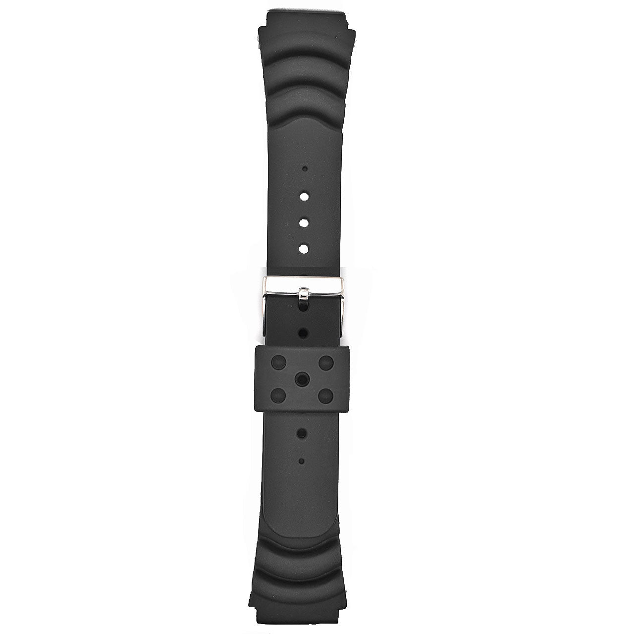 22mm Divers Black PU Watch Strap
