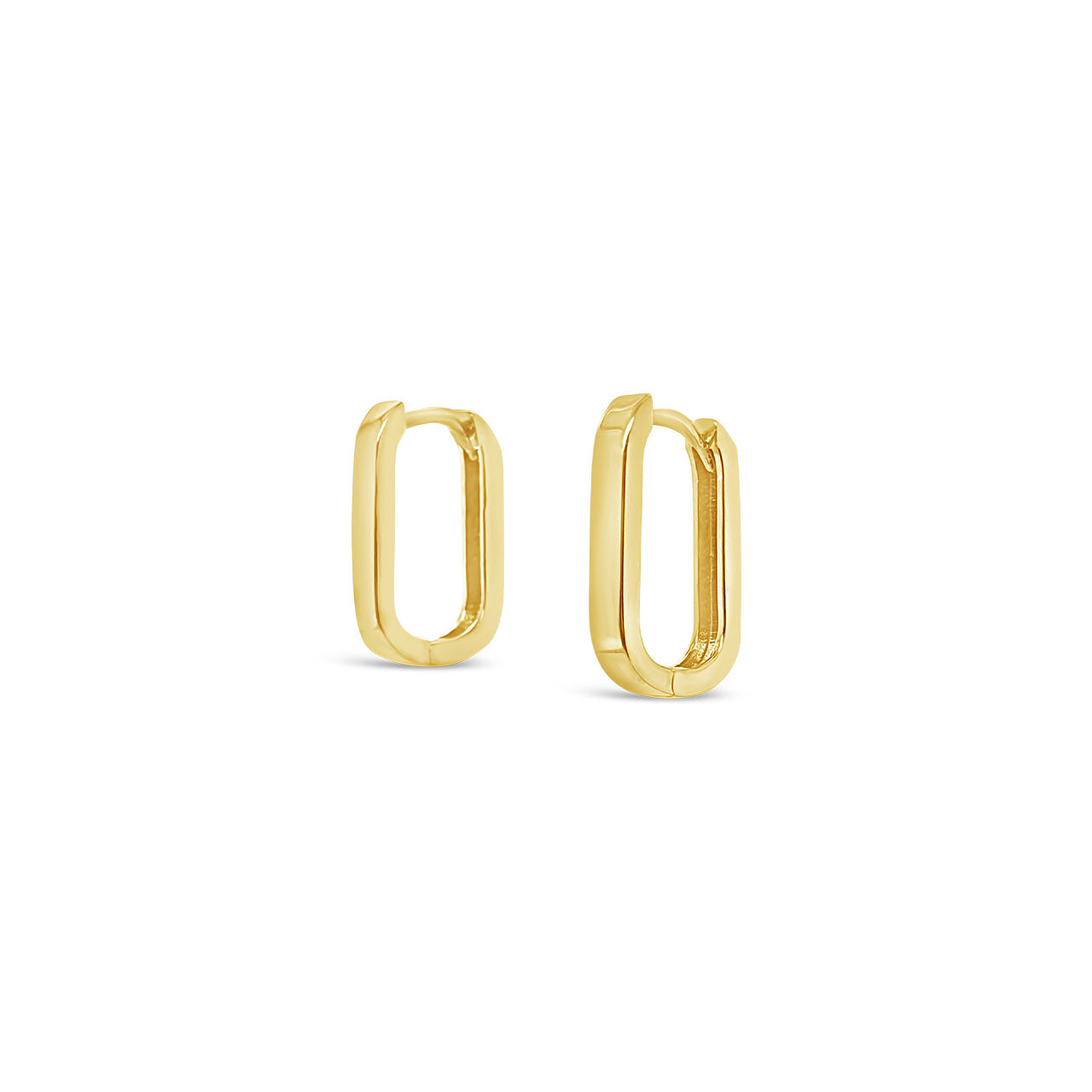 9k Yellow Gold 15.4x2.3mm Oblong Huggie Earrings