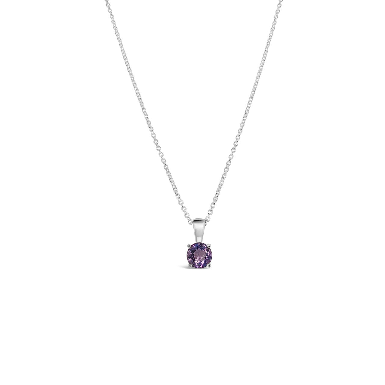 Sterling Silver Amethyst Solitaire Pendant