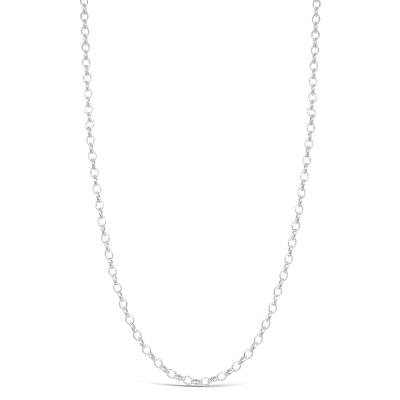 40Cm Sterling Silver Light Weight Fine Oval Belcher Chain