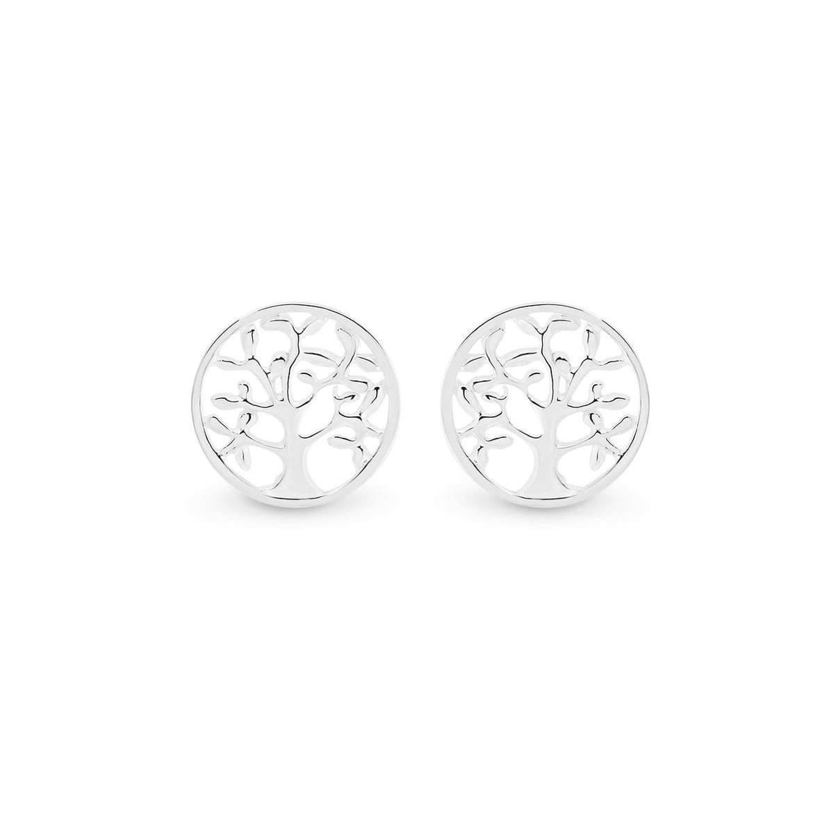 Sterling Silver Tree of Life Stud Earrings