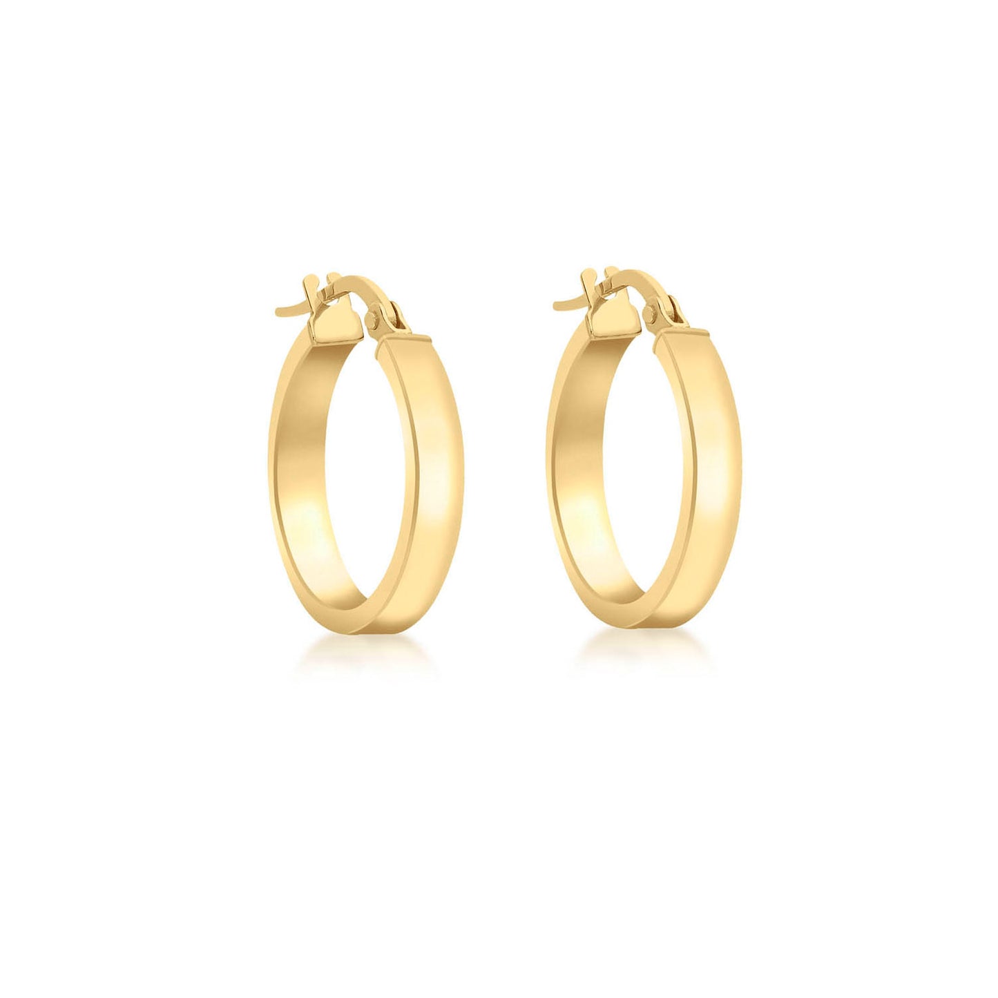 9k Yellow Gold Rectangular Hoop Earrings