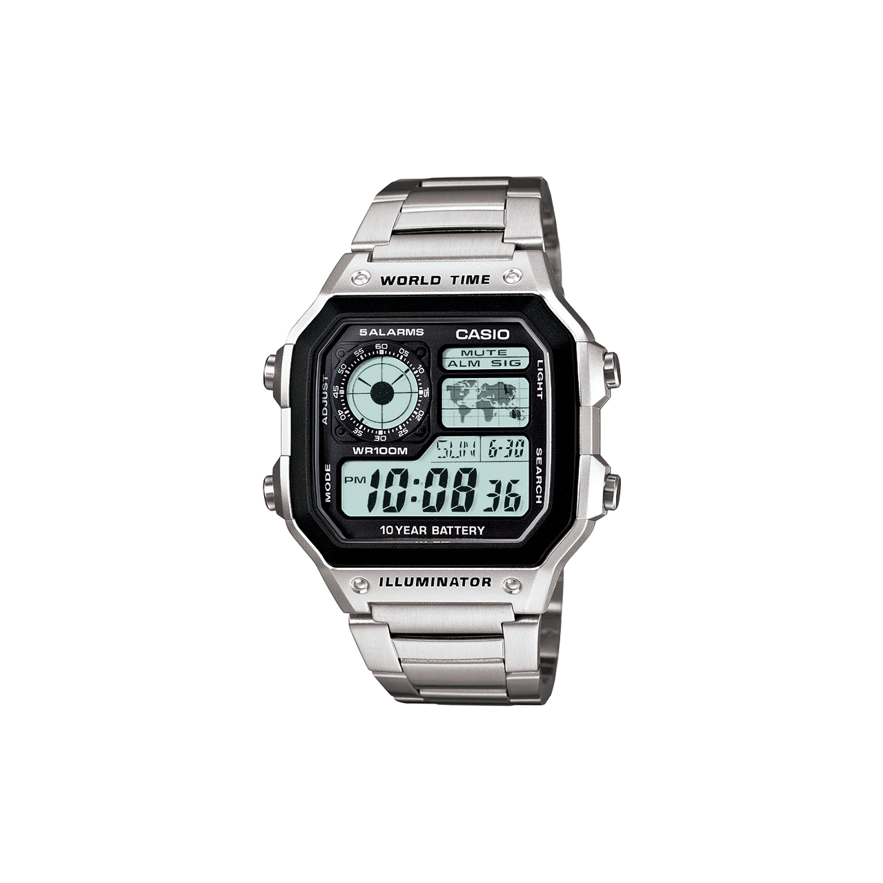Casio Digital Auto Illuminator Watch - AE1200WHD-1A