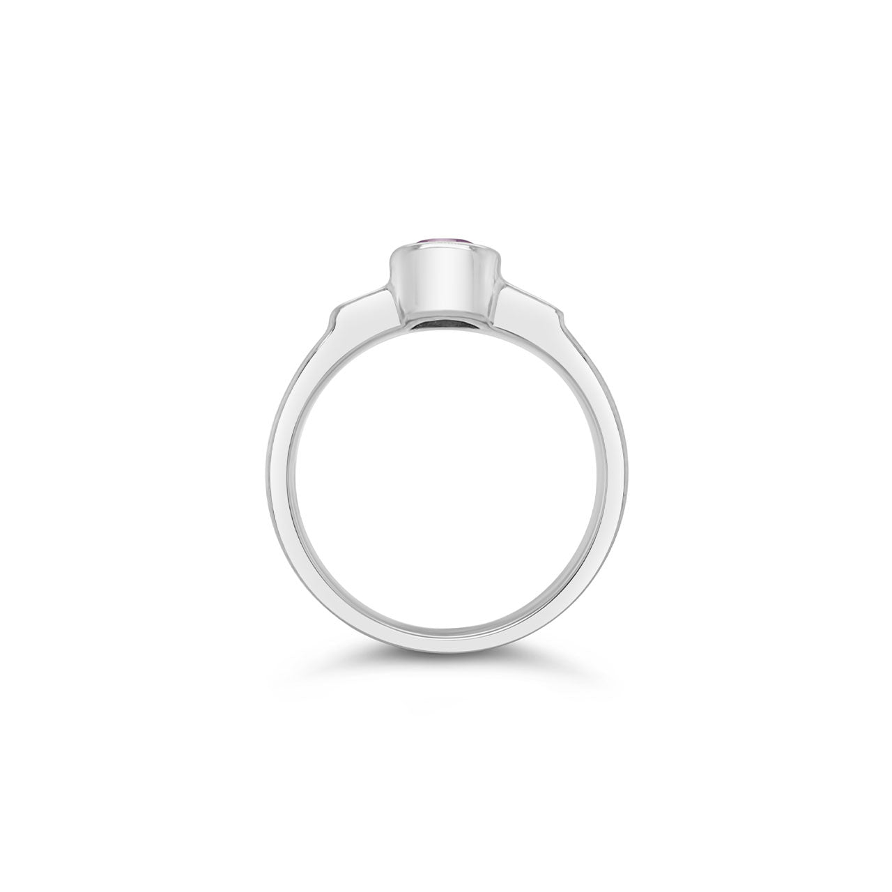 Sterling Silver Bezel Set Amethyst Dress Ring
