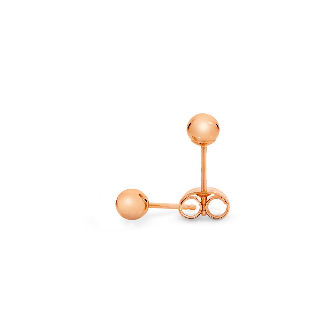 9k Rose Gold 3mm Ball Stud Earrings