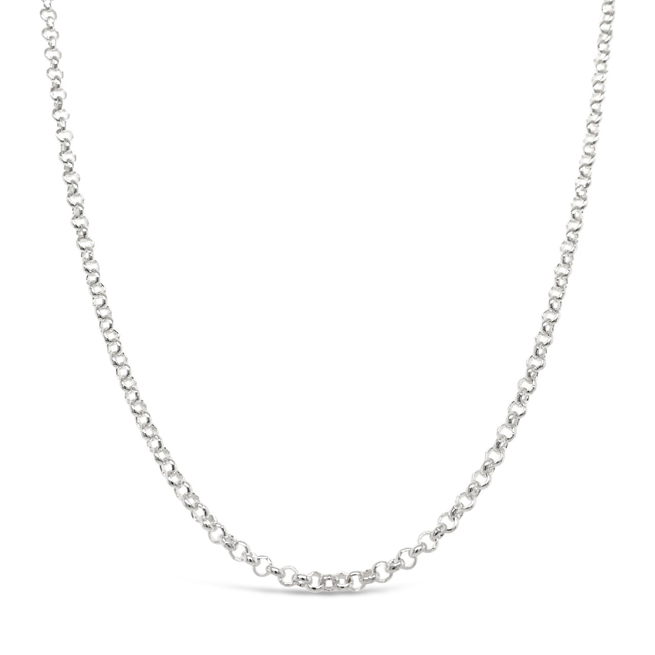 55cm Sterling Silver B1 Round Belcher Chain