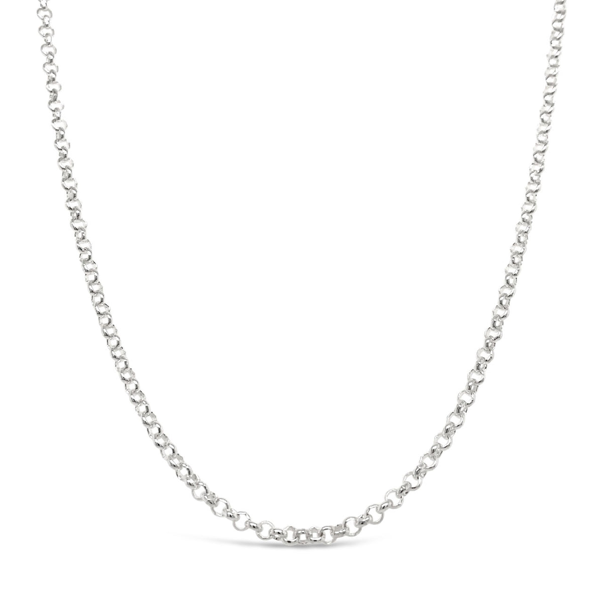 55cm Sterling Silver B1 Round Belcher Chain