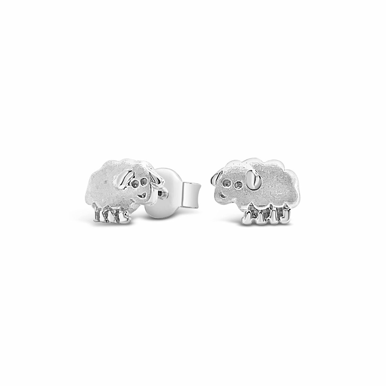 Sterling Silver Sheep Stud Earrings
