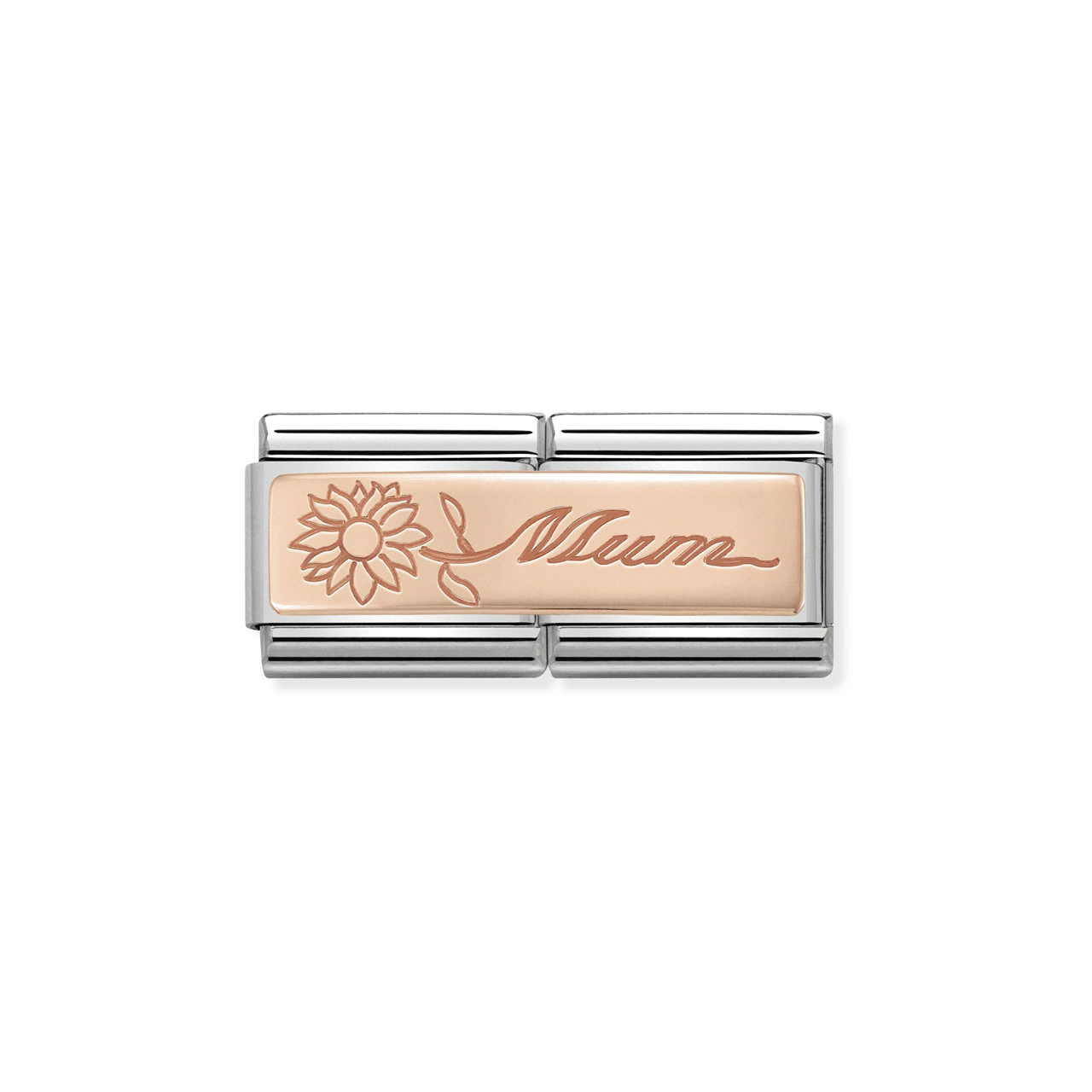 Composable Classic Double Link 430710/18 Rose Gold Mum with Flower