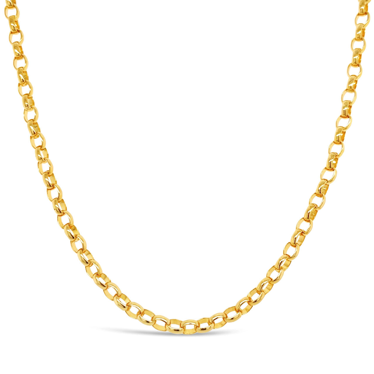 45cm 9k Yellow Gold B02 Oval Belcher Chain