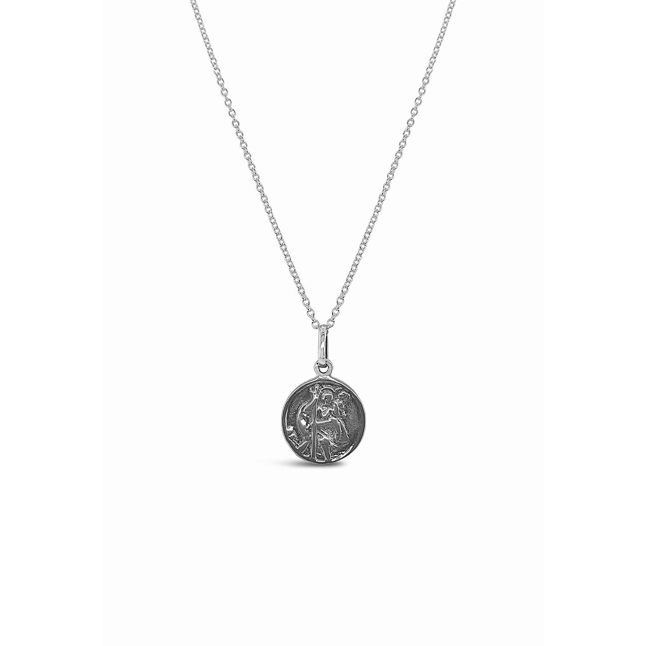 Sterling Silver Round St Christopher Pendant