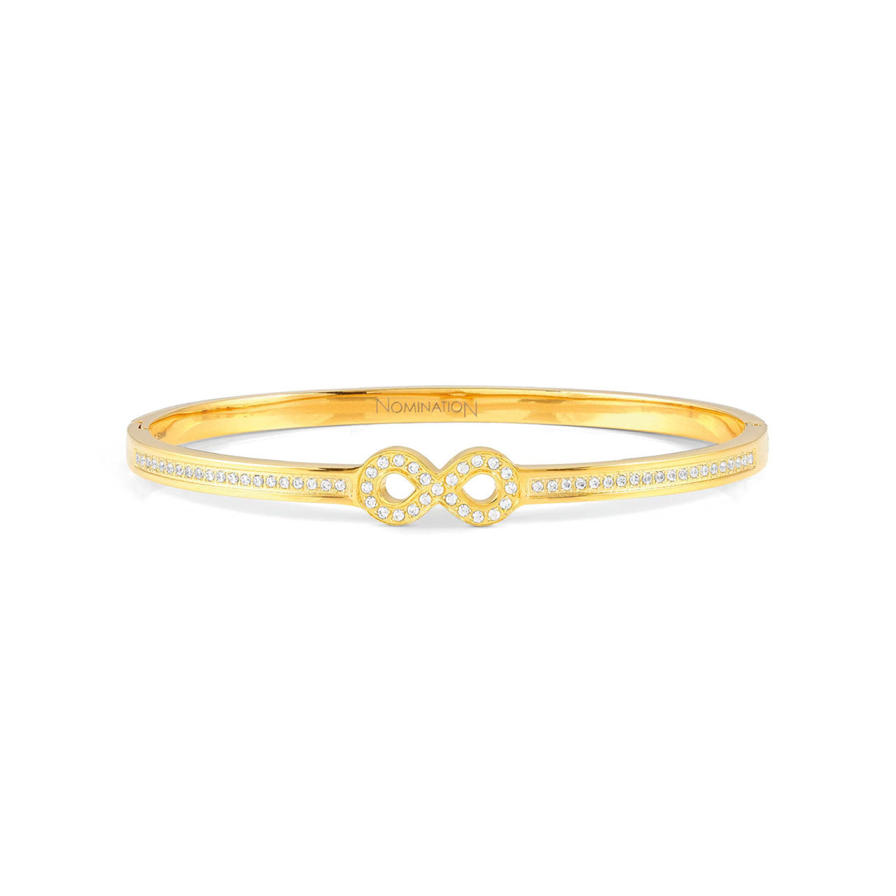 Pretty Bangles Gold Infinity With CZ - Size Large