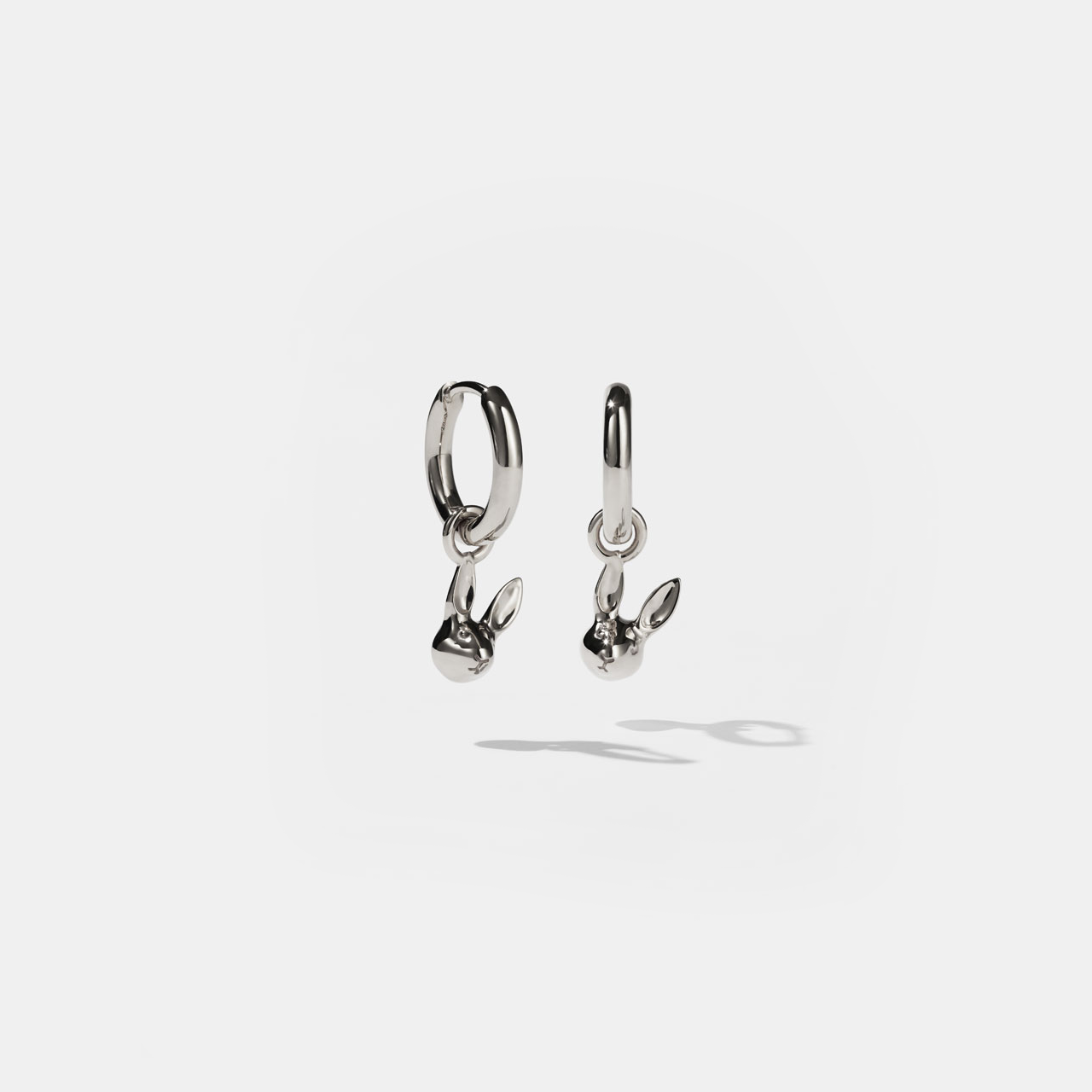 Sterling Silver Bunny Charm Earrings