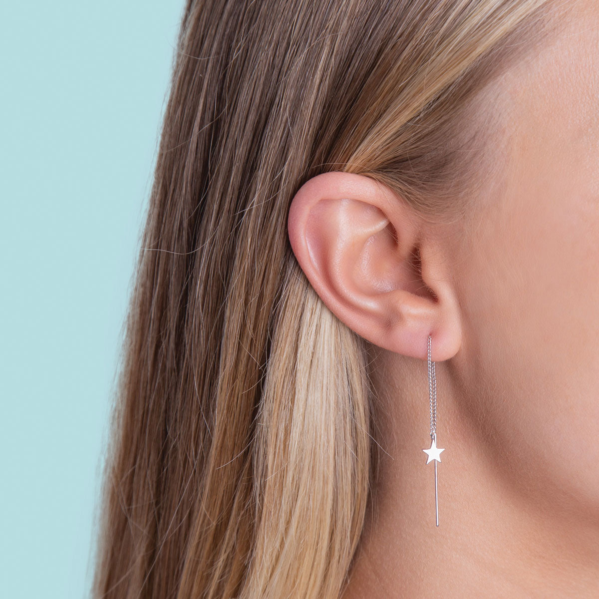 Sterling Silver Stargazers Thread Earrings