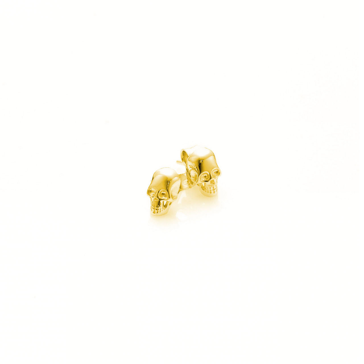Gold Plated Baby Skull Earrings