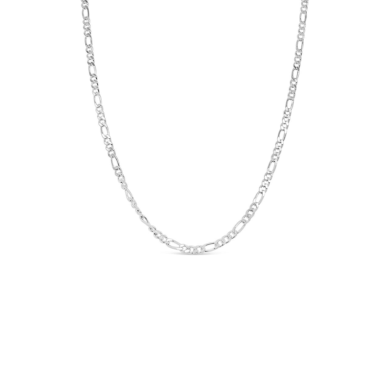 45cm Sterling Silver FD80 1/3 Diamond Cut Figaro Chain