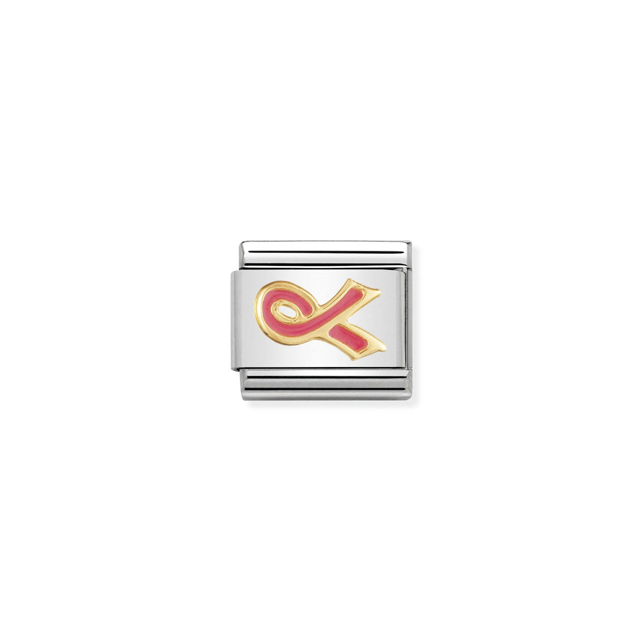 Composable Classic Link 030208/29 Pink Ribbon in 18k Gold & Enamel