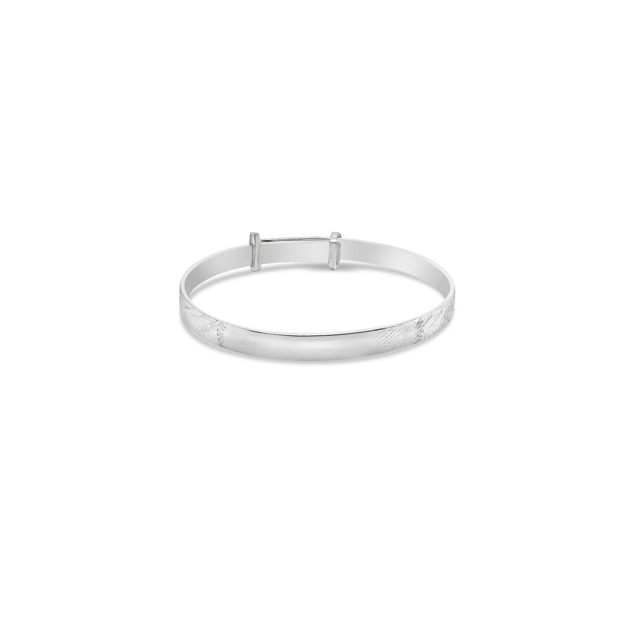Sterling Silver Babies Hand Engraved Christening Expanding Bangle
