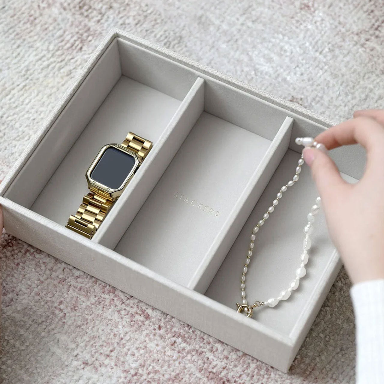 Oatmeal & Linen Classic Deep Compartment & Watch Accessory Layer