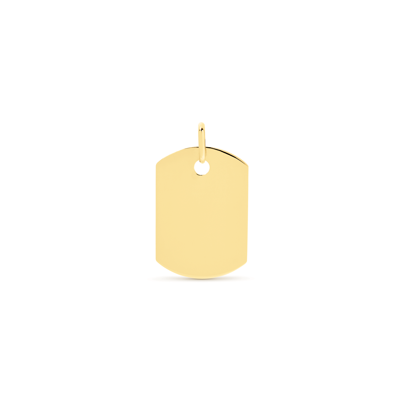 9k Yellow Gold Small Dog Tag Pendant
