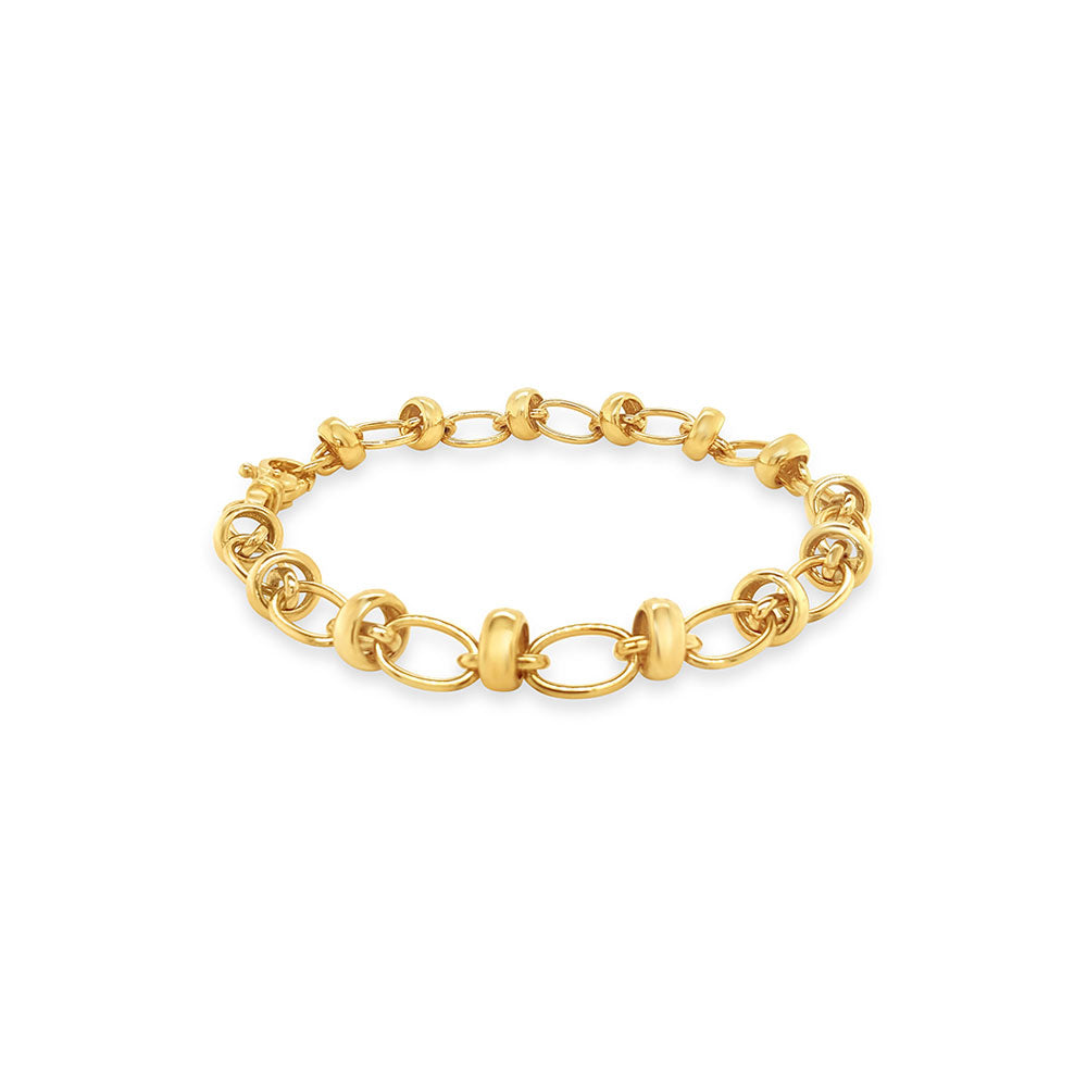 9k Yellow Gold Cable & Belcher Link Bracelet