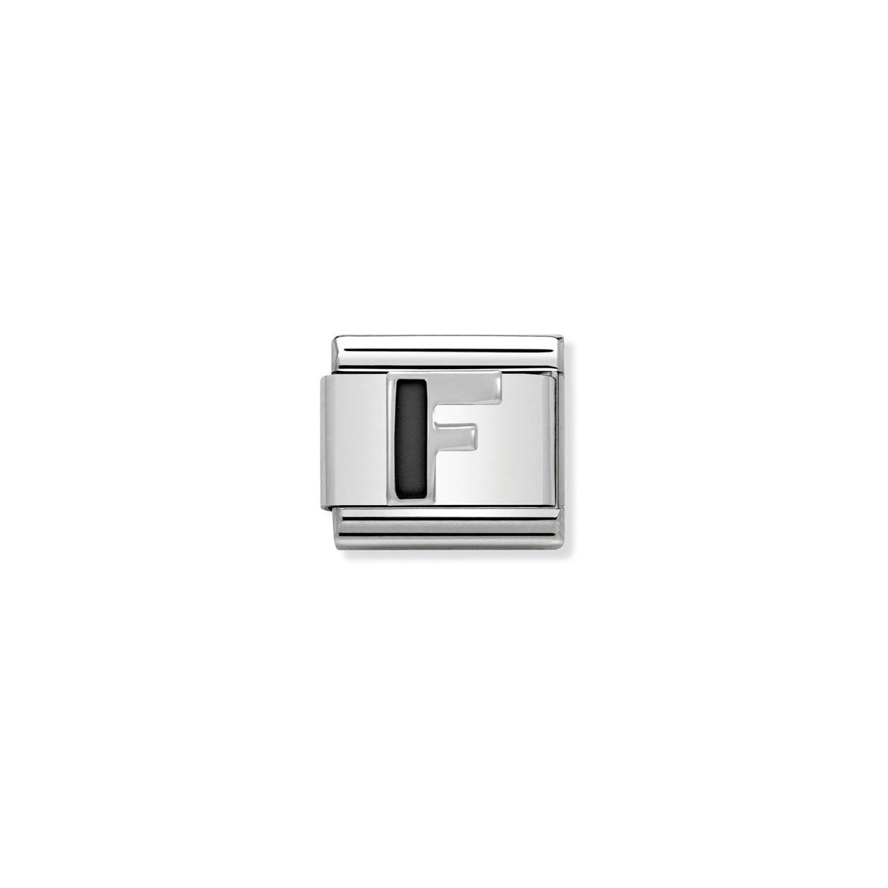 Composable Classic Link 330201/06 Black Letter F In 925 Silver