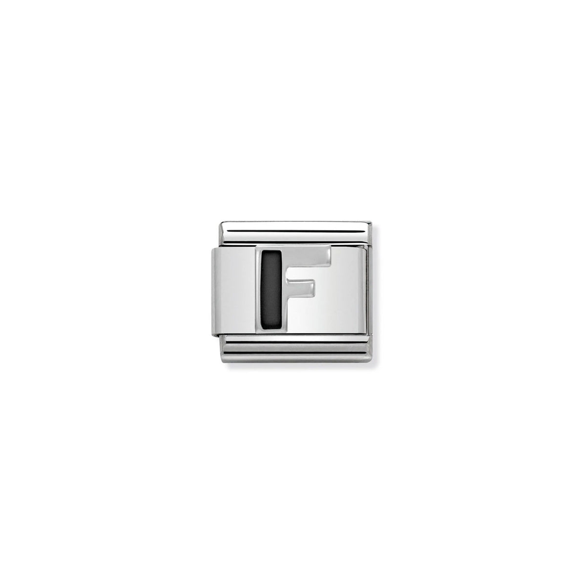 Composable Classic Link 330201/06 Black Letter F In 925 Silver