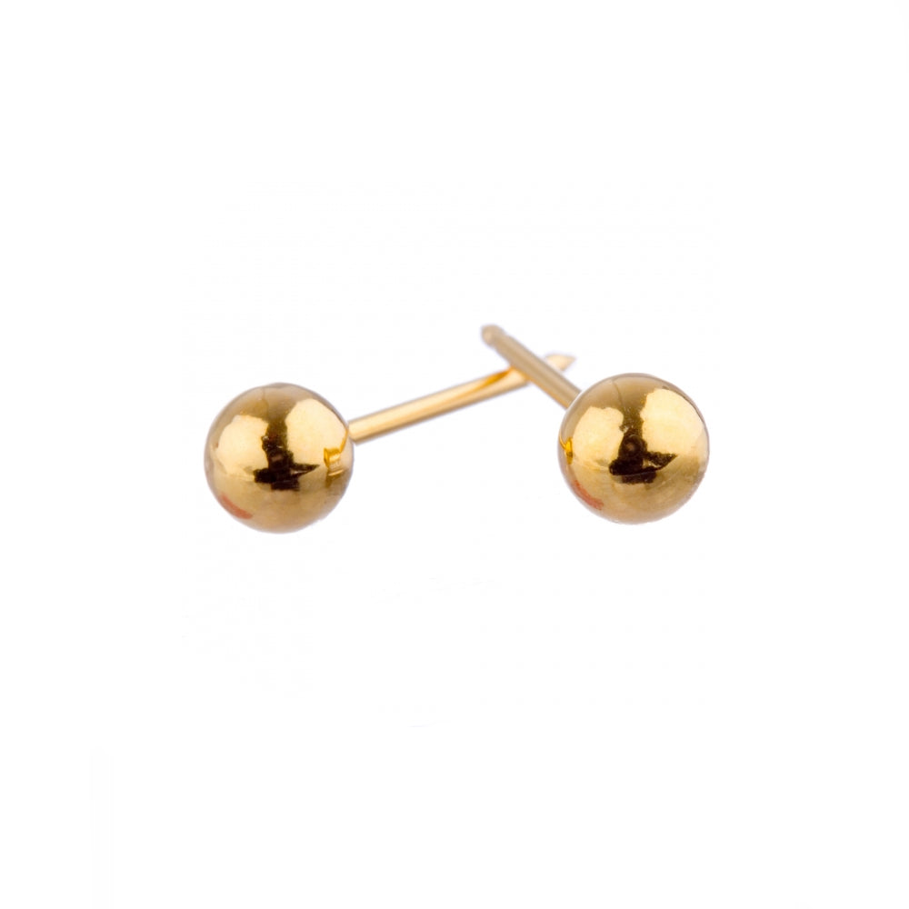 Surgical Stainless Steel 4mm Gold Plated Ball Studs