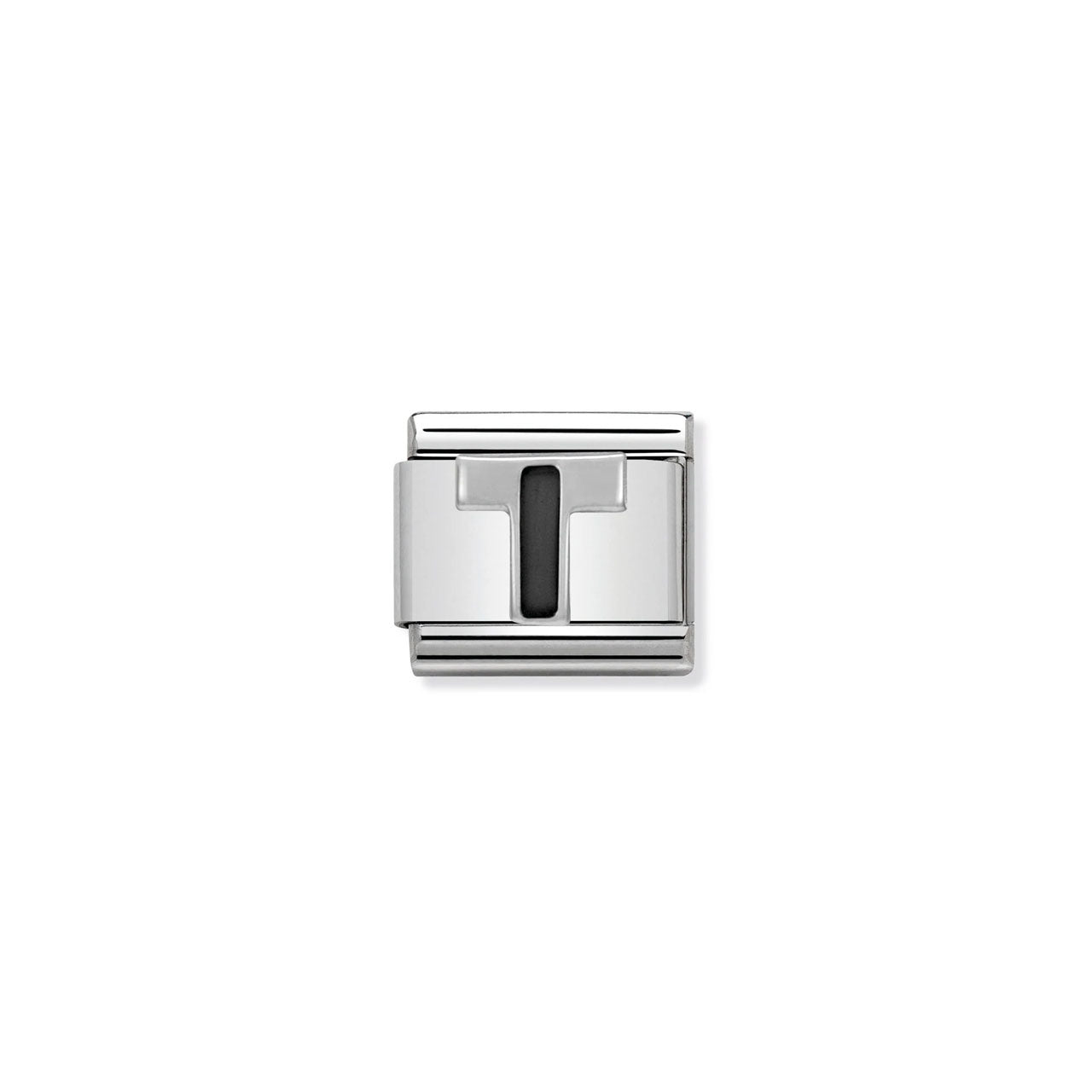 Composable Classic Link 330201/20 Black Letter T In 925 Silver