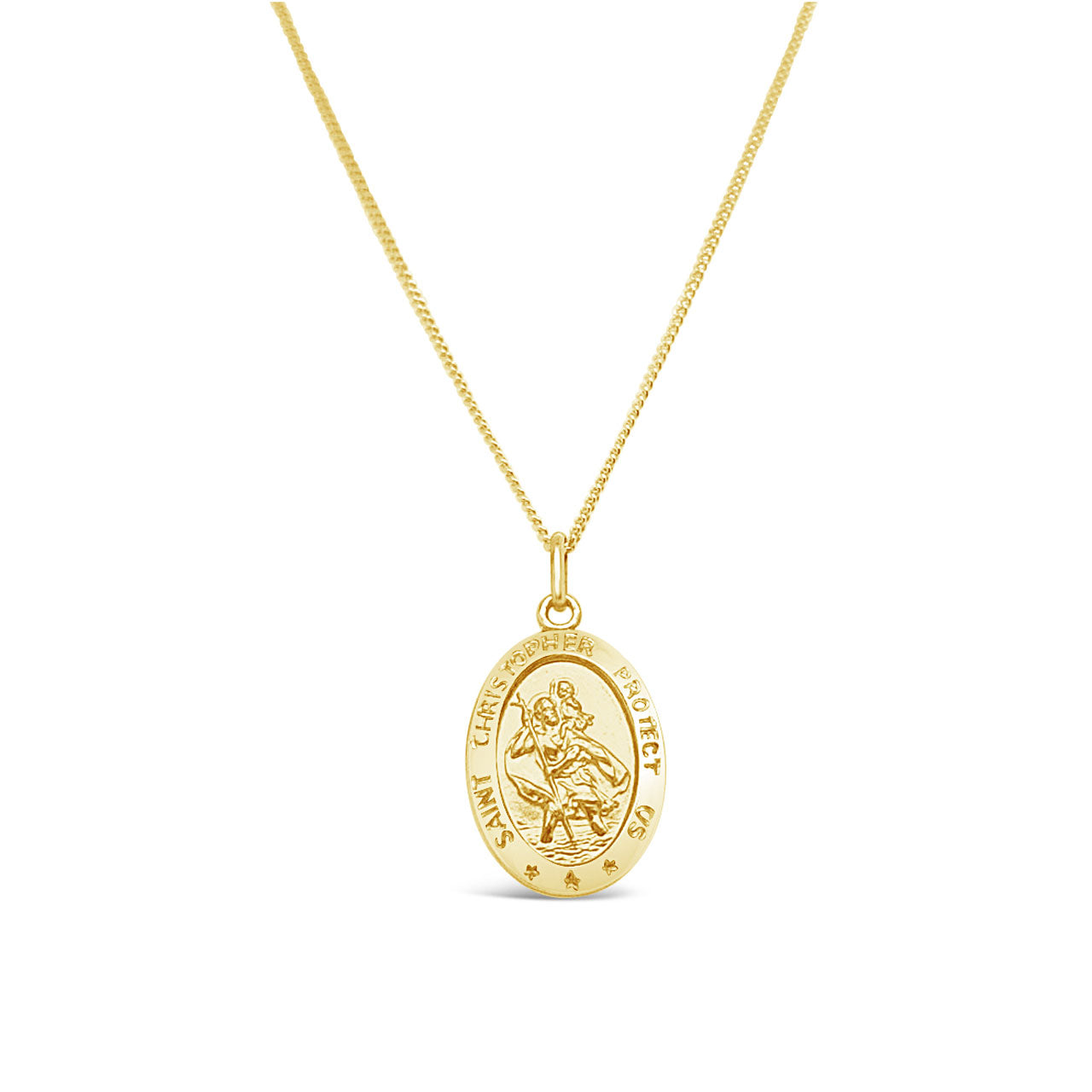 45cm 9k Yellow Gold V301 Oval St Christopher