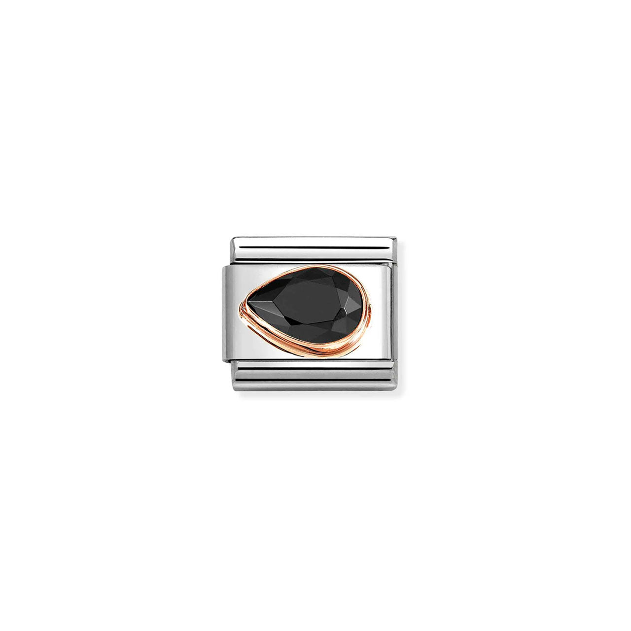 Composable Classic Link 430605/011 Tear Drop Left 9K Rose Gold & Black CZ