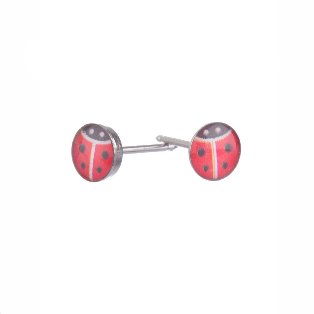 Surgical Stainless Steel Ladybug Studs