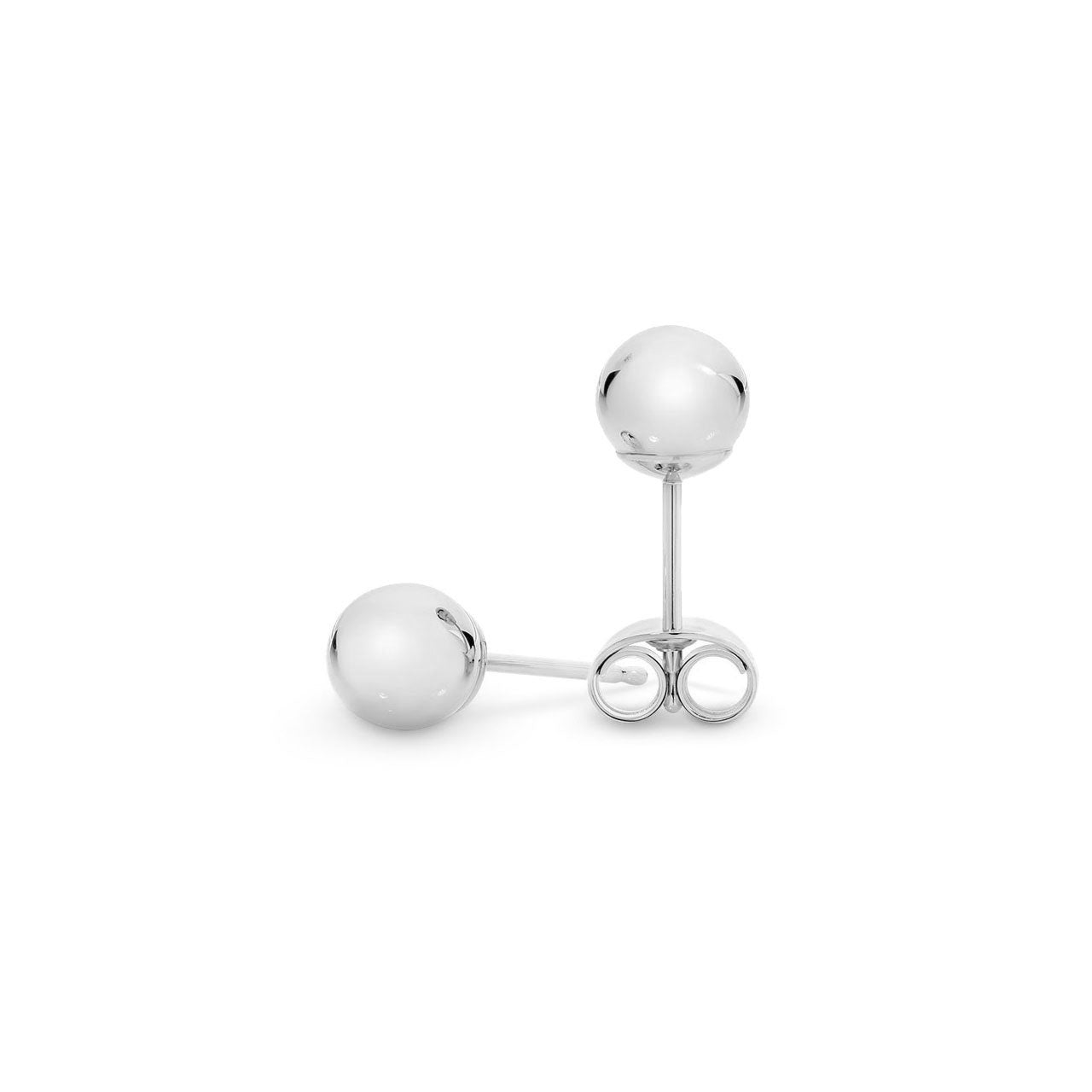 9k White Gold 5mm Ball Stud Earrings