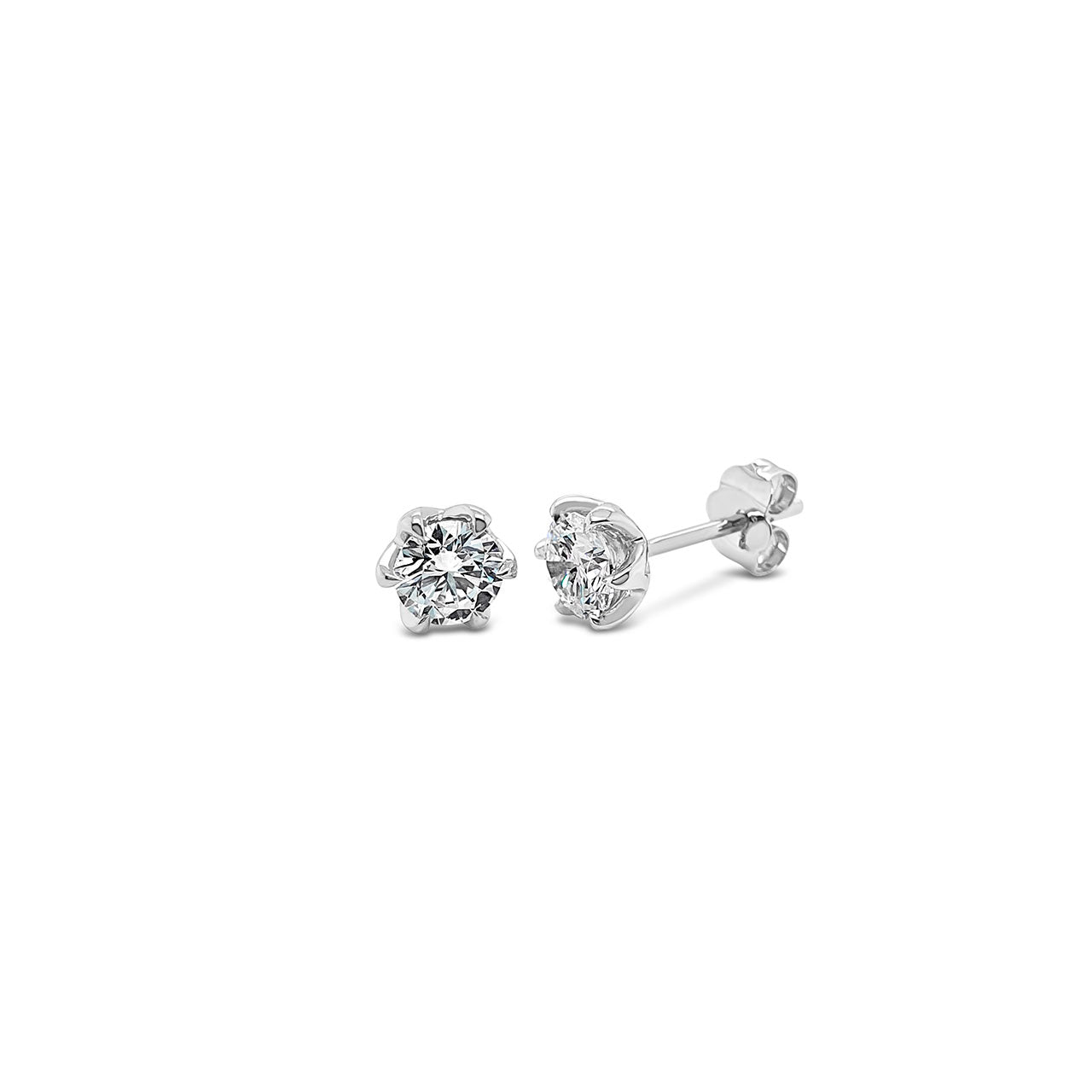 9k White 2 x 0.50ct Gold Lab Grown Diamond Solitaire Stud Earrings