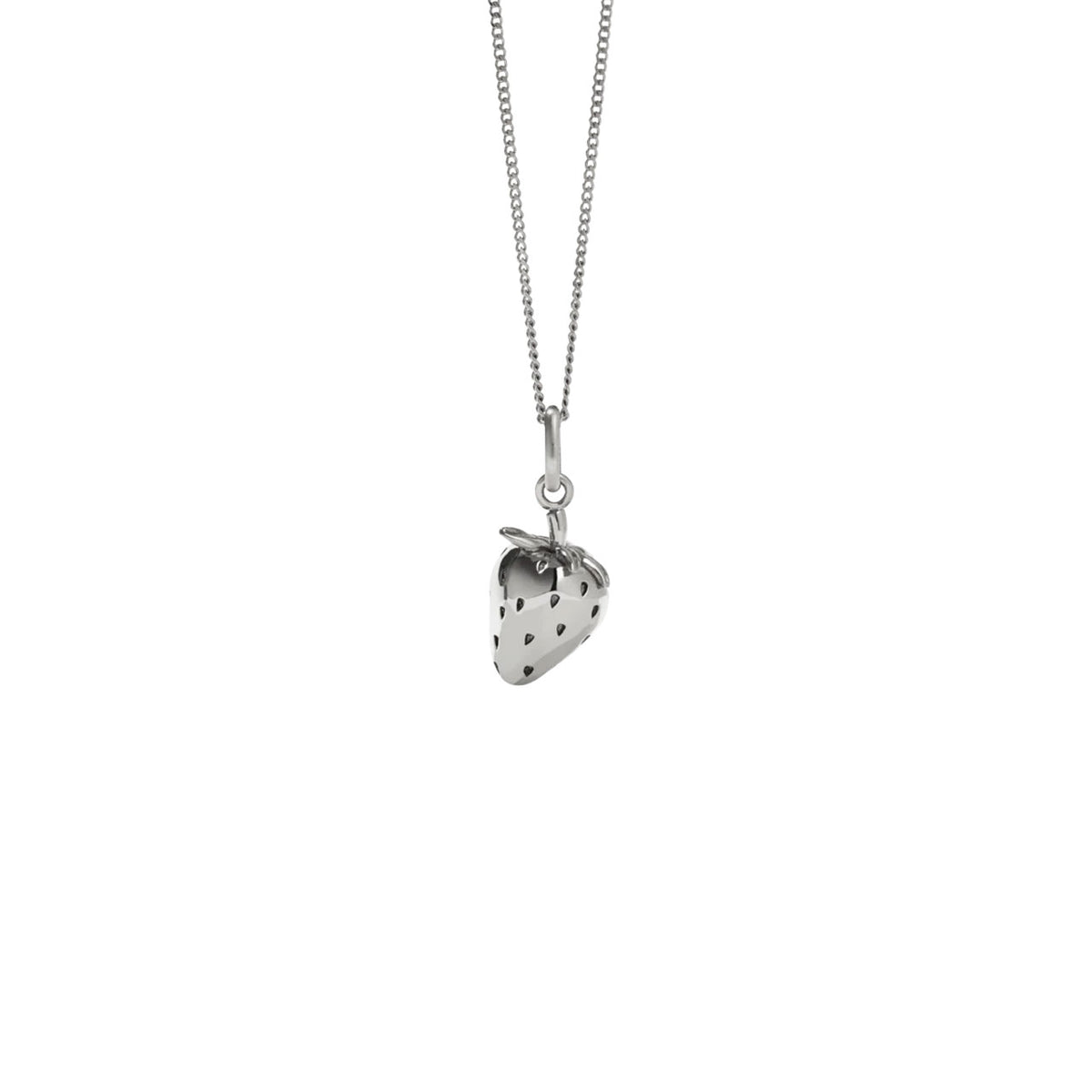 Sterling Silver Strawberry Charm 45cm Necklace