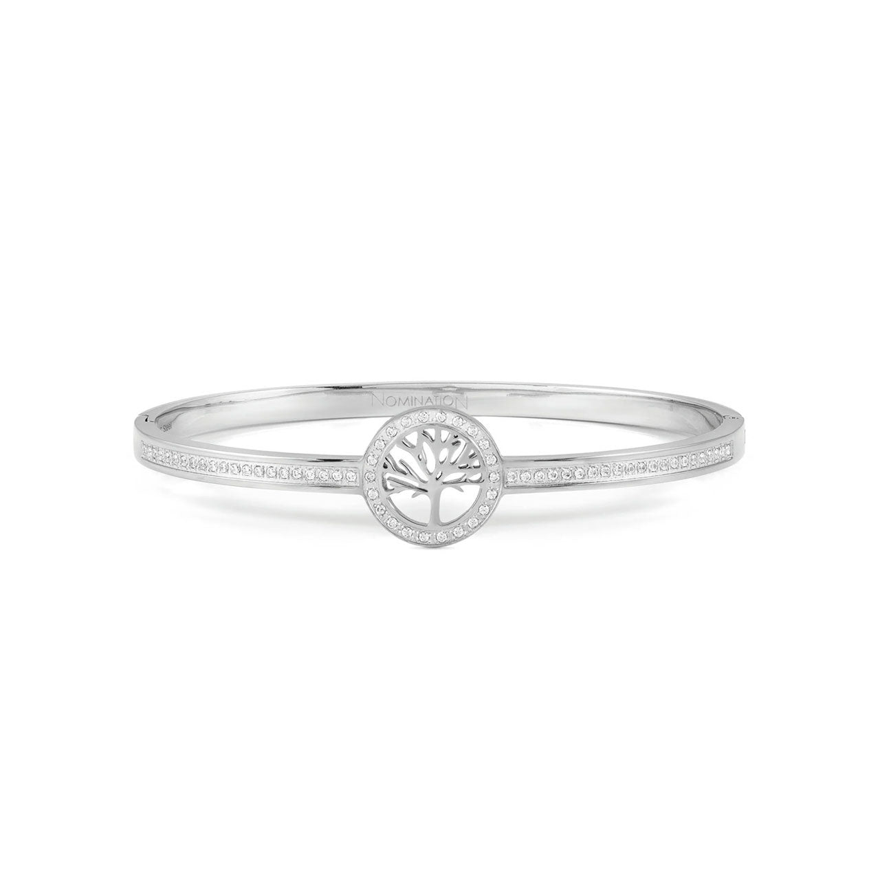 Pretty Bangles Silver Tree Of Life With CZ - Size Large