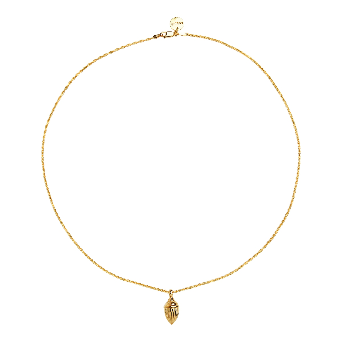 Raya Ridged Pod Necklace - Gold Plated