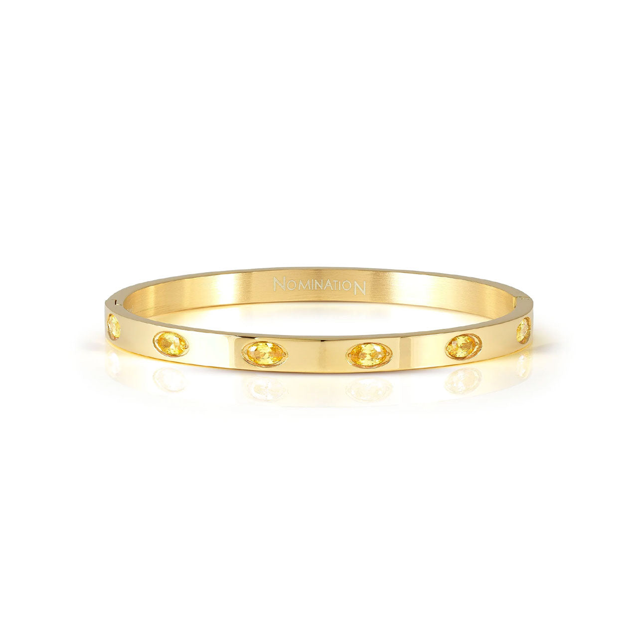Pretty Bangles Gold With Yellow CZ - Size Medium