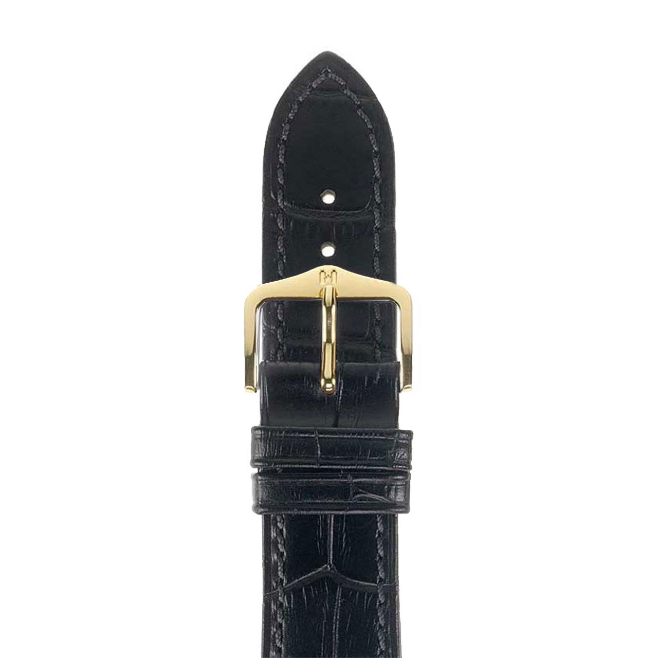 Duke - 20mm Black Long Leather Watch Strap