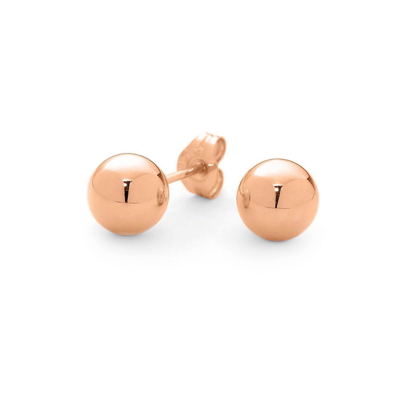 9k Rose Gold 8mm Ball Stud Earrings