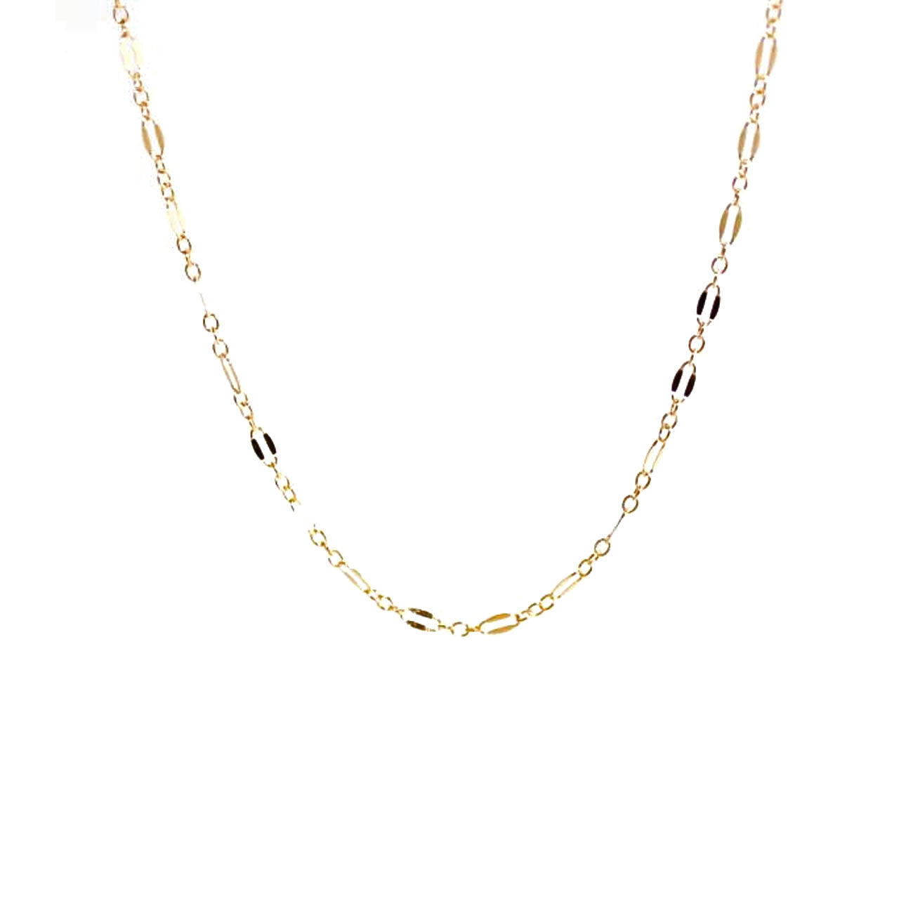 45cm Sterling Silver 14/20 Gold Filled Fancy Link Chain