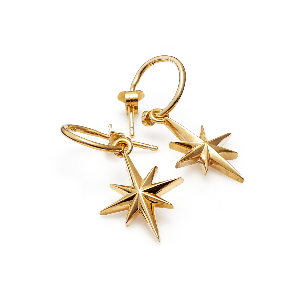 North Star Earrings - Gold Plated