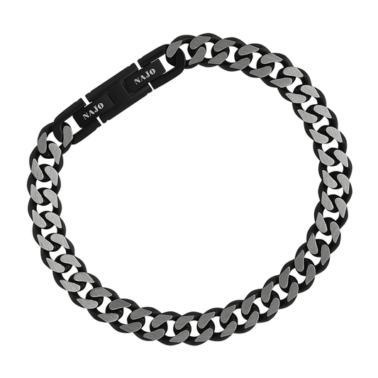 Nero Men’s Steel Curb Chain Bracelet (Bold)