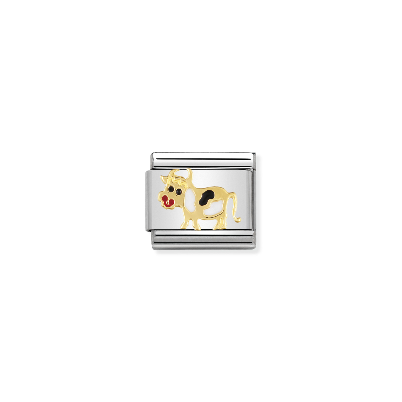 Composable Classic Link 030212/04 Black & White Cow in 18k Gold