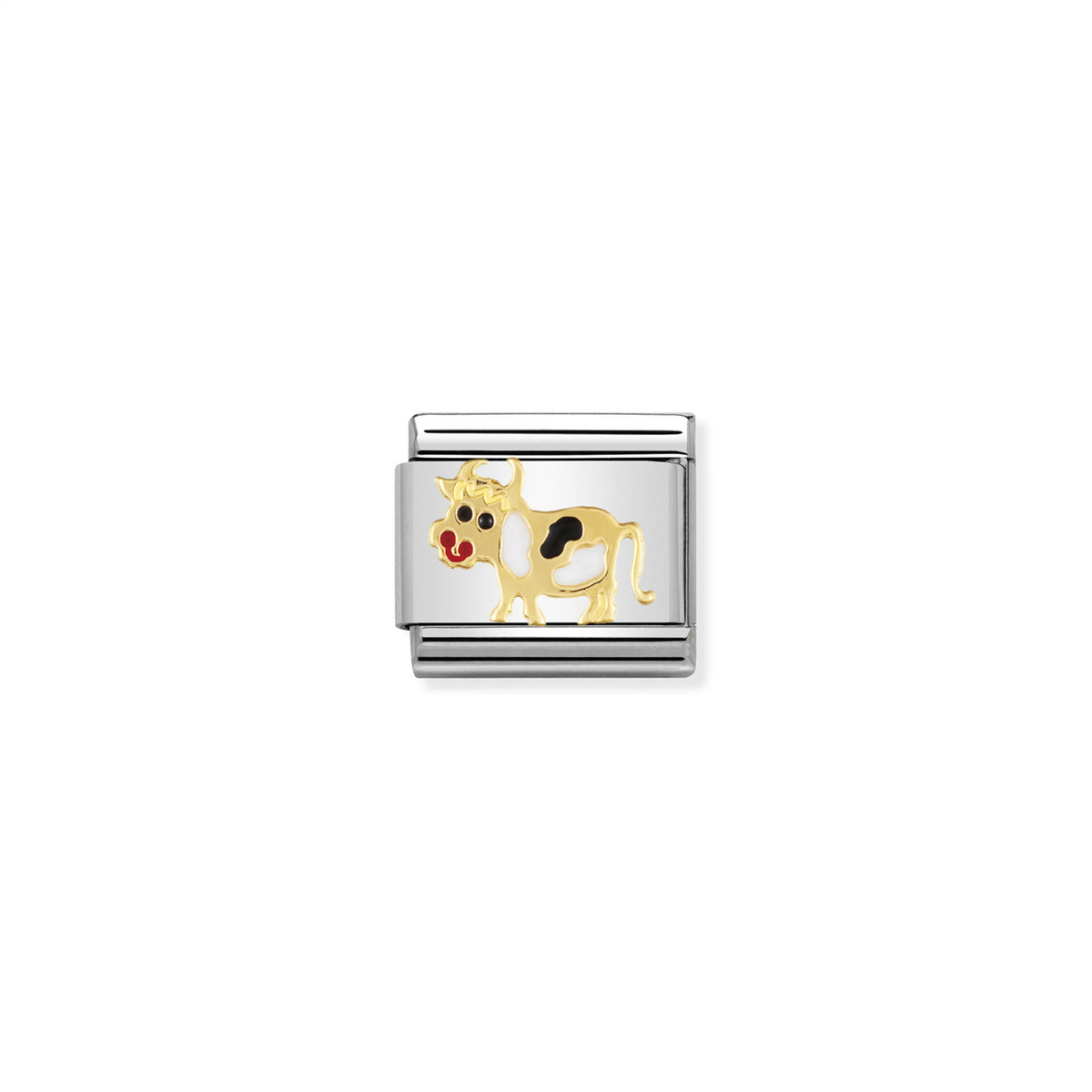 Composable Classic Link 030212/04 Black & White Cow in 18k Gold