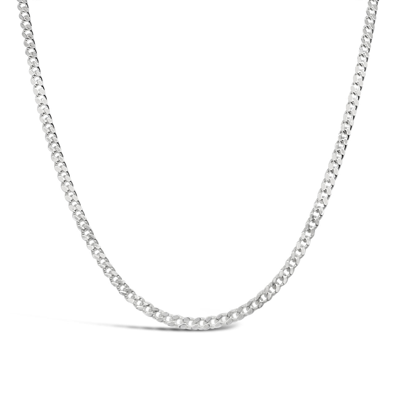 50cm Sterling Silver V304 Medium Weight Diamond Cut Curb Chain