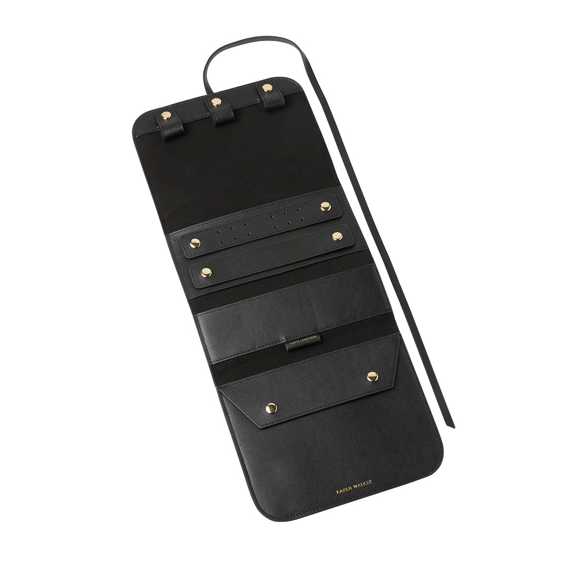Karen Walker Leather Jewellery Roll with Dust Bag