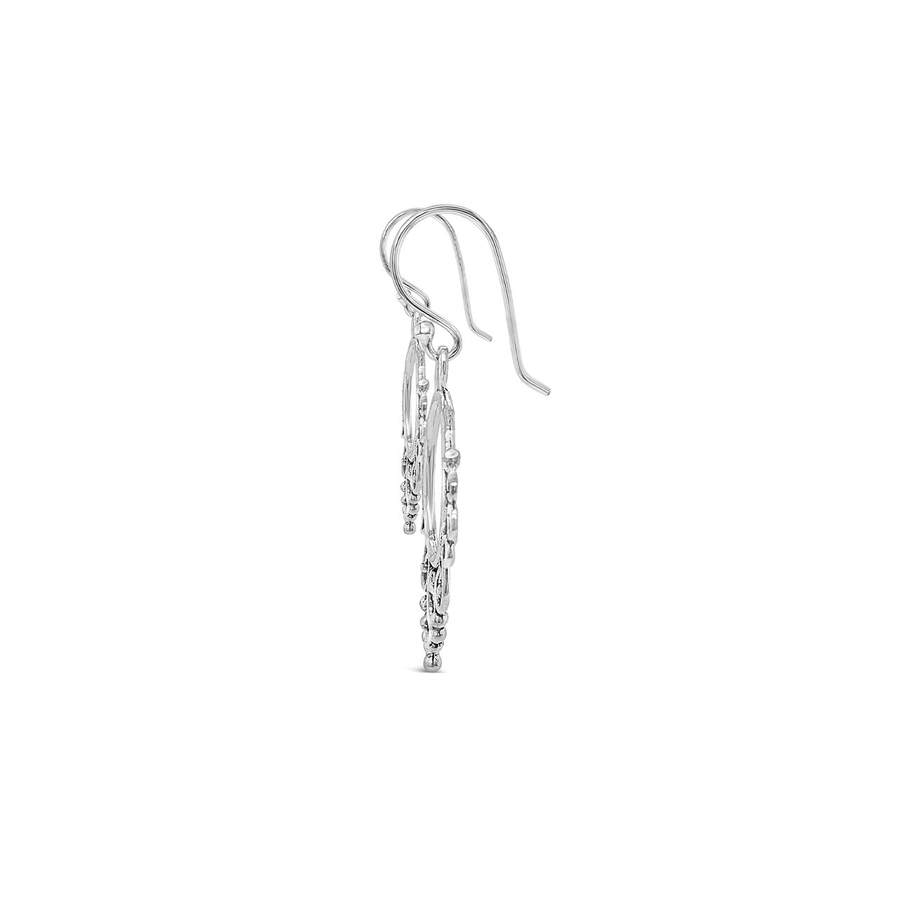 Sterling Silver Medium Filigree Circle Drop Earrings