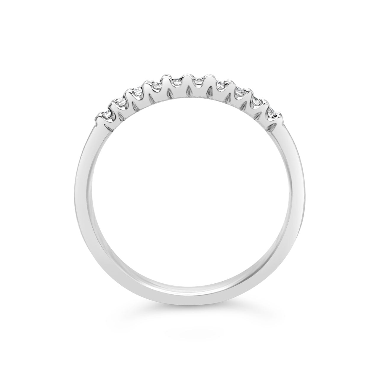 9k White Gold 10 Stone Diamond Ring